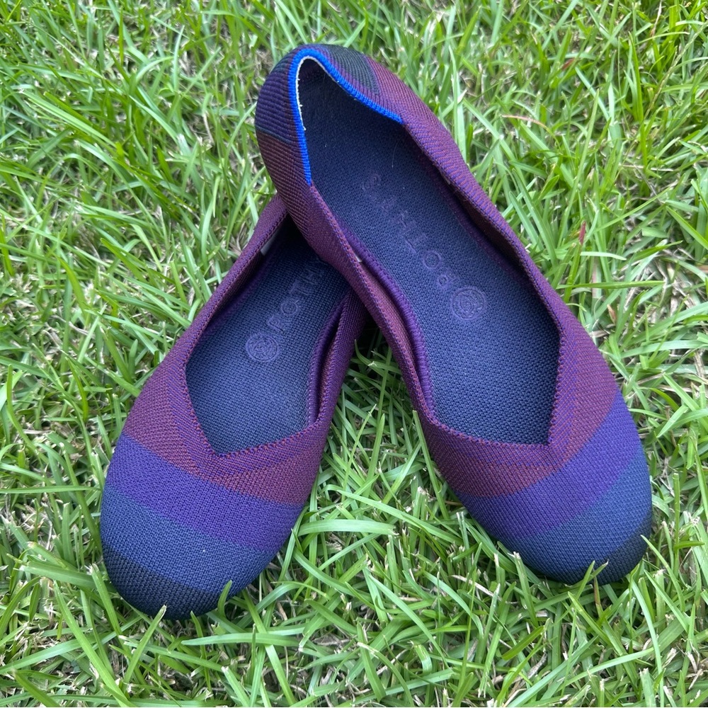 💜Rothy's The Flat Cabernet Big Stripe
Blackberry Knit Ballet💜